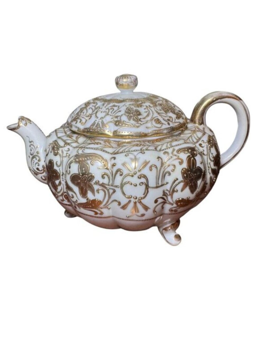 Antique Nippon Gold Moriage Teapot Hand Painted Japanese Porcelain 1911–1921